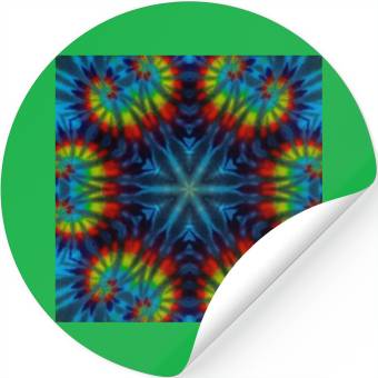 Discover Tie-dye Kaleidescope Rainbow Stickers