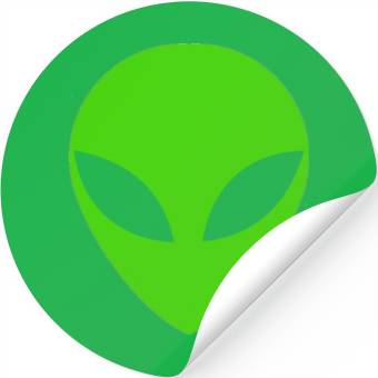 Discover Green Alien Head Stickers