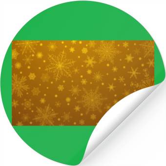 Discover Christmas Snowflakes Yellow Pattern Stickers