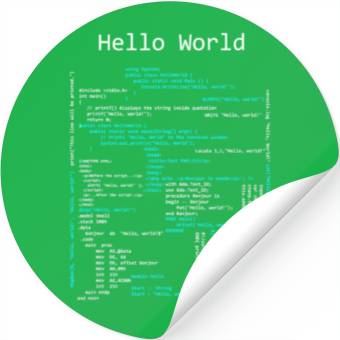Discover Hello World Coding Computer Programming Languages Stickers