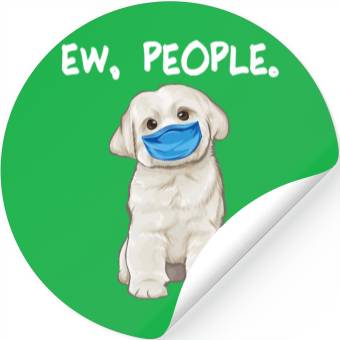Discover Maltese Ew People Dog Wearing Face Mask Stickers
