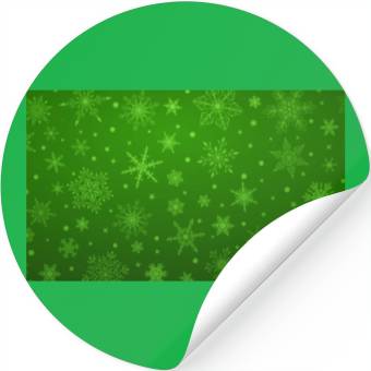 Discover Abstract Green Snowflakes Pattern Stickers