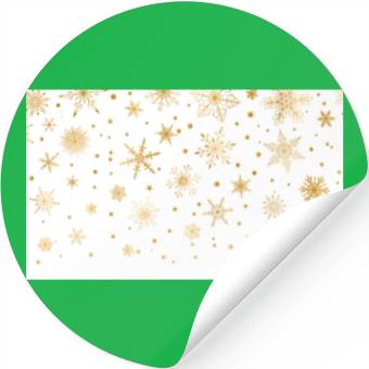 Discover Snowflakes Pattern Elegant White Gold Stickers