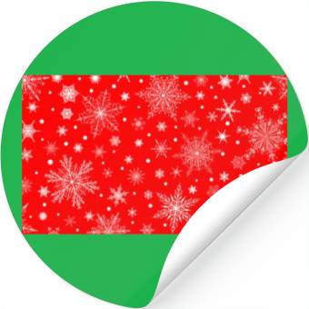 Discover Snowflakes Pattern Red White Stickers