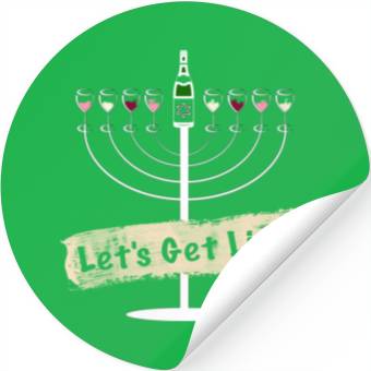 Discover Let's Get Lit Wine Lovers Hanukkah Stickers