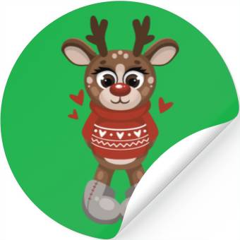 Discover Christmas Deer Stickers