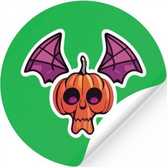 Discover Bat Pumpkin Halloween Stickers