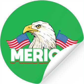 Discover Merica Bald Eagle US Flag Independence Stickers