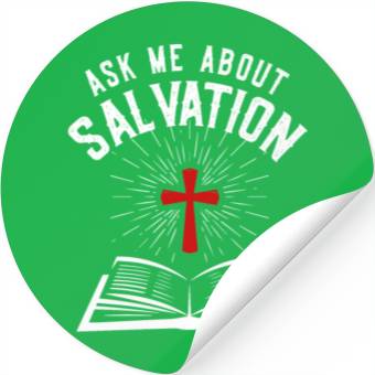 Discover ASK ME ABOUT SALVATION (BIBLE-WHITE) Stickers
