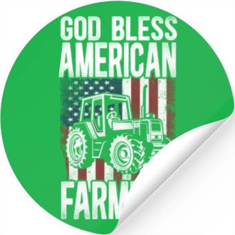 Discover Farming Farmer Us American Flag Stickers