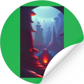 Discover Alien planet landscape Stickers
