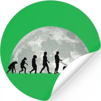Discover Robotic Lawnmower Evolution Moon Stickers