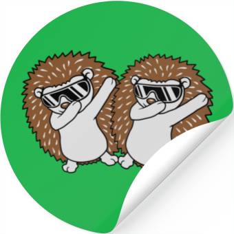 Discover 2 dabbing hedgehog friends Stickers