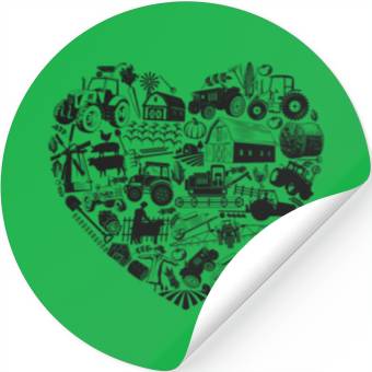 Discover Farming Farmer Heart Tractor Stickers