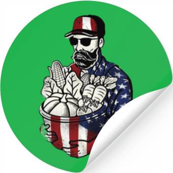 Discover Farming Farmer American Flag Us Stickers