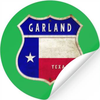 Discover Garland Texas crest flag design Stickers