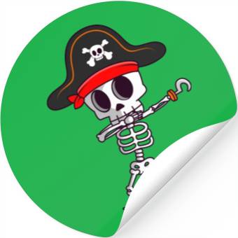 Discover Dabbing Skeleton Pirate Spooky Halloween Stickers
