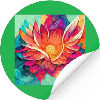 Discover Colorful mandala flower version 7 Stickers