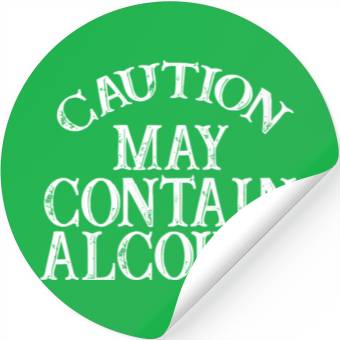Discover Caution May Contain Alcohol Stickers