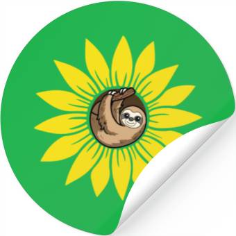 Discover Sloth Sunflower Stickers
