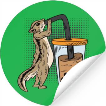 Discover Squirrel Bubble Tea Drinker Gift Stickers