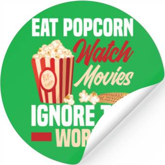 Discover Film Popcorn Cinema Stickers