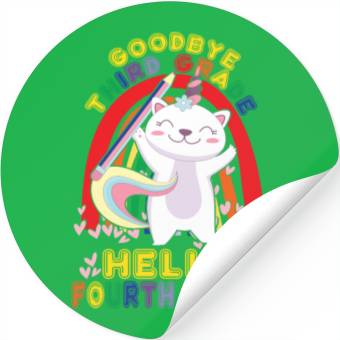 Discover Goodbye 3rd Grade Hello Fourth Grade Student Stickers