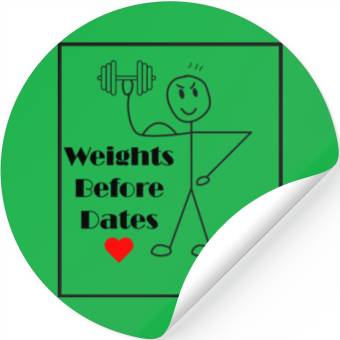 Discover weights before dates training gym Stickers