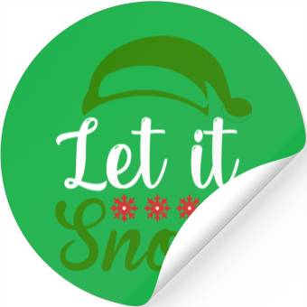 Discover Let it snow Funny Christmas Stickers