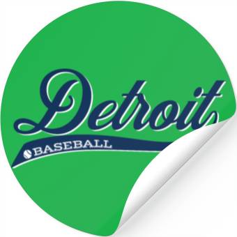 Discover Vintage Detroit Script Baseball Stickers