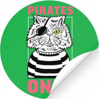 Discover Pirates Only Cat Mom Gift Stickers