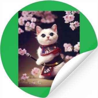 Discover Samurai Cat Stickers