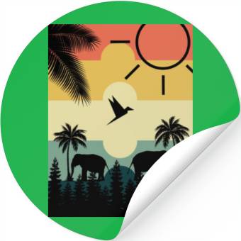 Discover Vintage Elephant Stickers