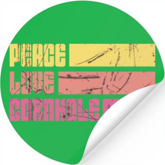 Discover Peace Love Cornhole Stickers