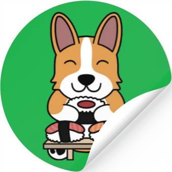 Discover Sushi Lover Corgi Stickers