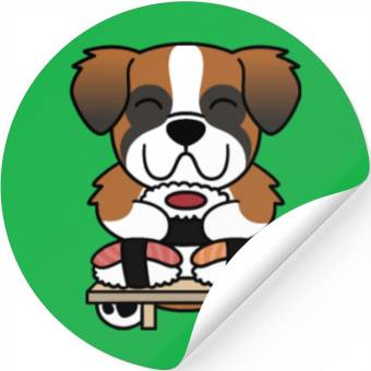 Discover Sushi Lover Saint Bernard Stickers