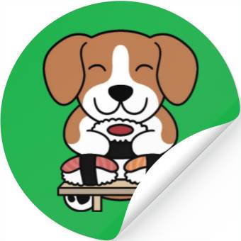Discover Sushi Lover Beagle Stickers