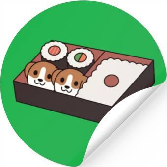 Discover Sushi Bento Box Beagle Stickers