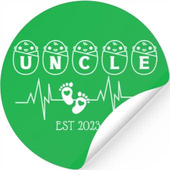 Discover Uncle EST 2003 Heartbeat Stickers