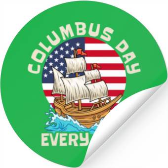 Discover Columbus Day 1492 Stickers