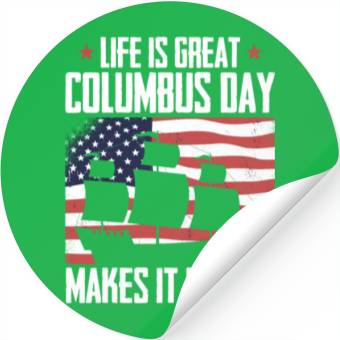 Discover Columbus Day 1492 Stickers