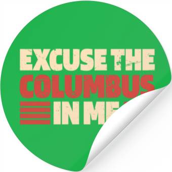 Discover Columbus Day 1492 Funny Stickers
