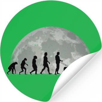 Discover Robotic Lawnmower Evolution Moon Stickers