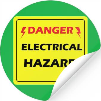 Discover Danger Electrical Hazard Yellow warning Label Stickers