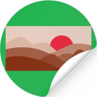 Discover Minimalist Sun Brick Red Stickers