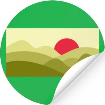 Discover Minimalist Sun Lime Green Stickers