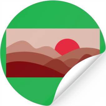 Discover Minimalist Sun Garnet Red Stickers