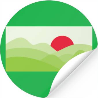 Discover Minimalist Sun Light Green Stickers