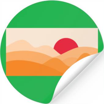 Discover Minimalist Sun Orange Stickers