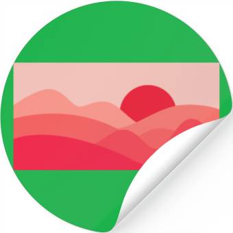 Discover Minimalist Sun Rose Red Stickers